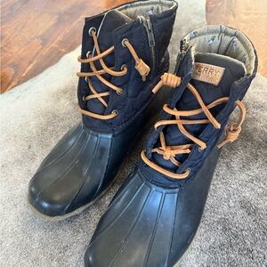 Sperry Blue and Tan Duck Boots